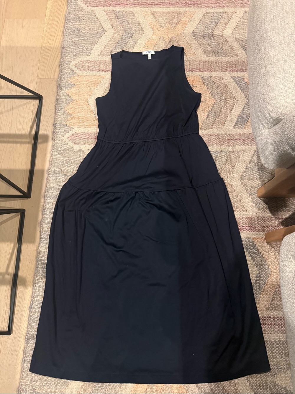 COS Boat-Neck Gathered Midi Dress - Picture 4 of 5